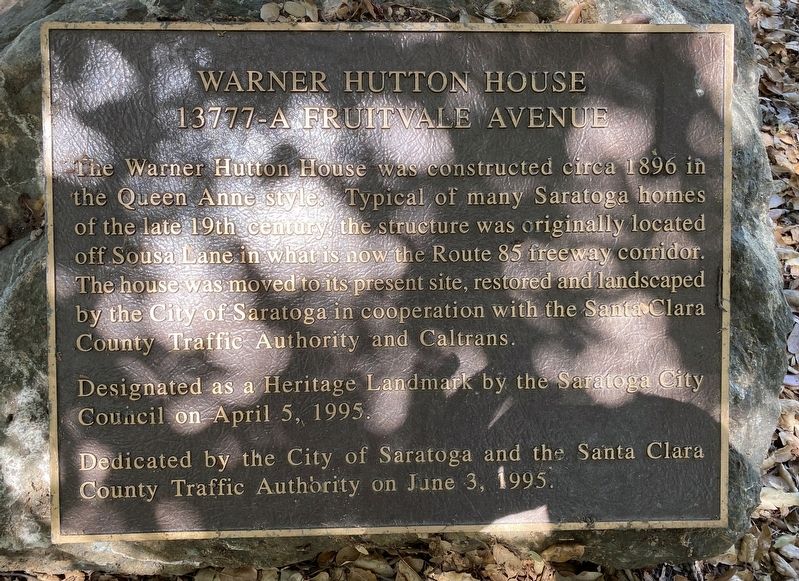 Warner Hutton House Marker image. Click for full size.