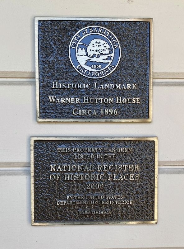 Warner Hutton House - Historic Landmark and NRHP plaques (found on the front of the house) image. Click for full size.