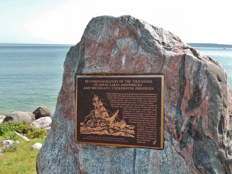 Great Lakes Shipwrecks and Michigan's Underwater Preserves Marker. Click for full size. Great Lakes Shipwrecks and Michigan's Underwater Preserves Marker image. Click for full size.
