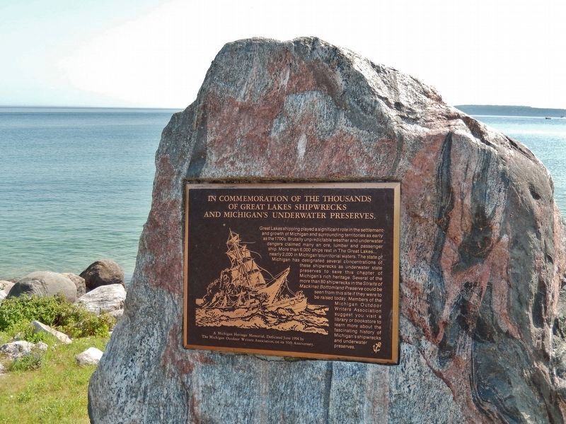 Great Lakes Shipwrecks and Michigan's Underwater Preserves Marker image. Click for full size.