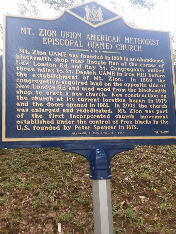 Mt. Zion Union American Methodist Episcopal (UAME) Church Marker image. Click for full size.