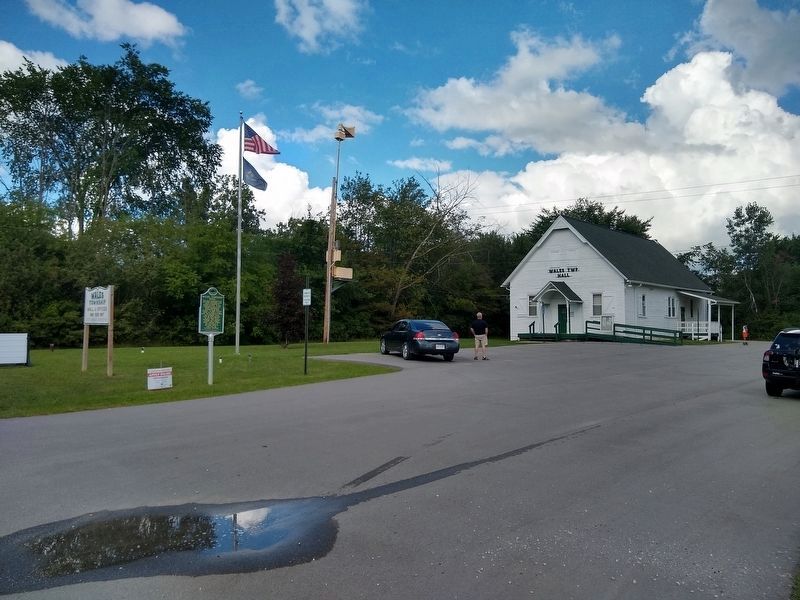Wales Township Hall and Marker image. Click for full size.