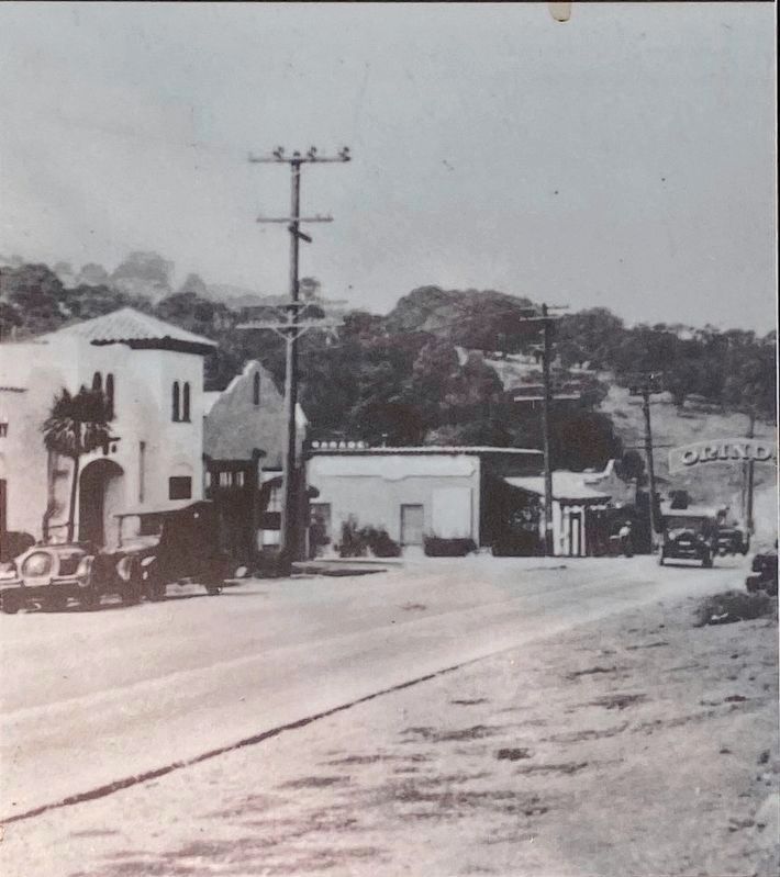 Marker detail: Inset photo - looking north on Orinda Way image. Click for full size.