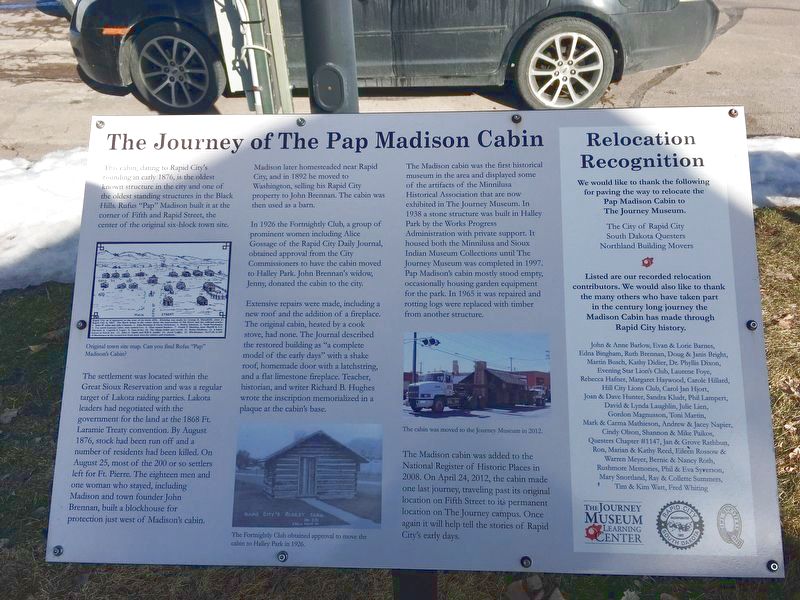 The Journey of The Pap Madison Cabin Marker image. Click for full size.