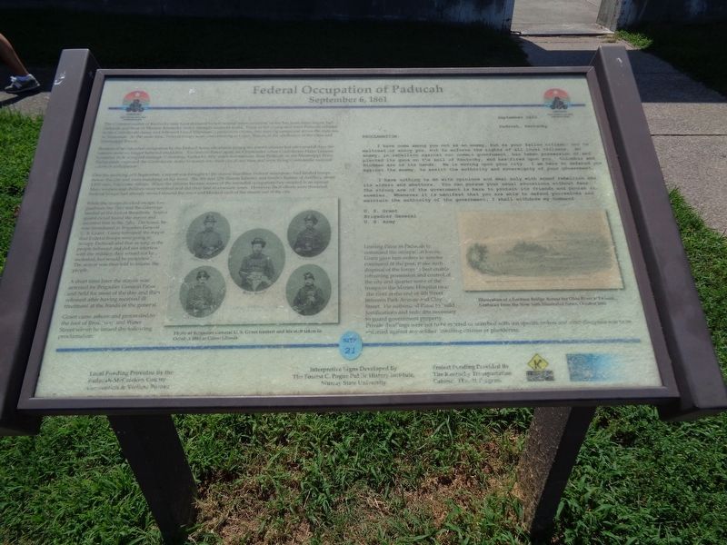 Federal Occupation of Paducah Marker image. Click for full size.