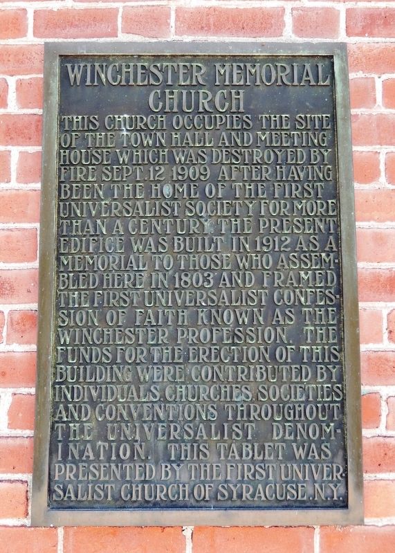 Winchester Memorial Church Marker image. Click for full size.