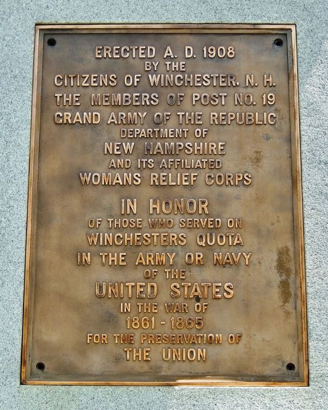 Winchester Civil War Monument Marker image. Click for full size.