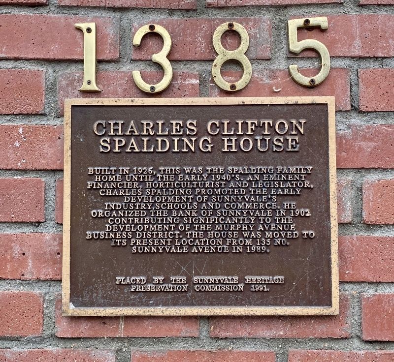 Charles Clifton Spalding House Marker image. Click for full size.