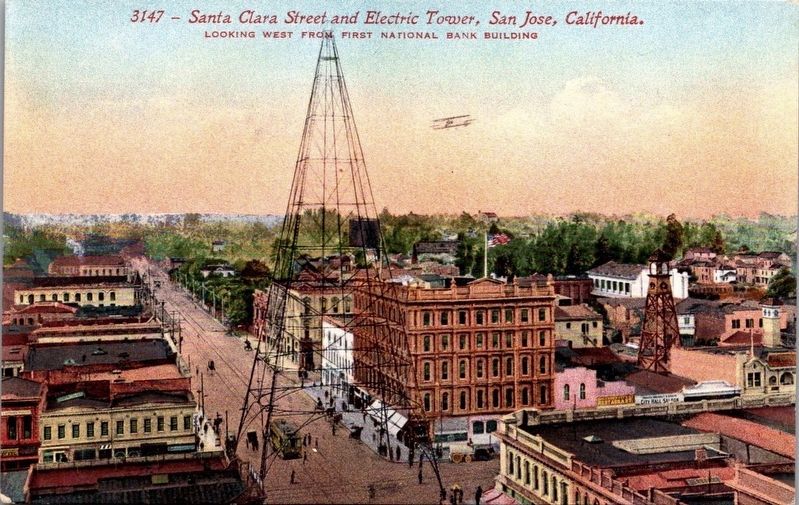 <i>Santa Clara Street and Electric Tower, San Jose, California</i>. Click for full size. <i>Santa Clara Street and Electric Tower, San Jose, California</i> image. Click for full size.