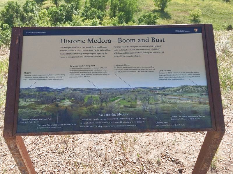 Historic Medora-Boom an Bust Marker image. Click for full size.