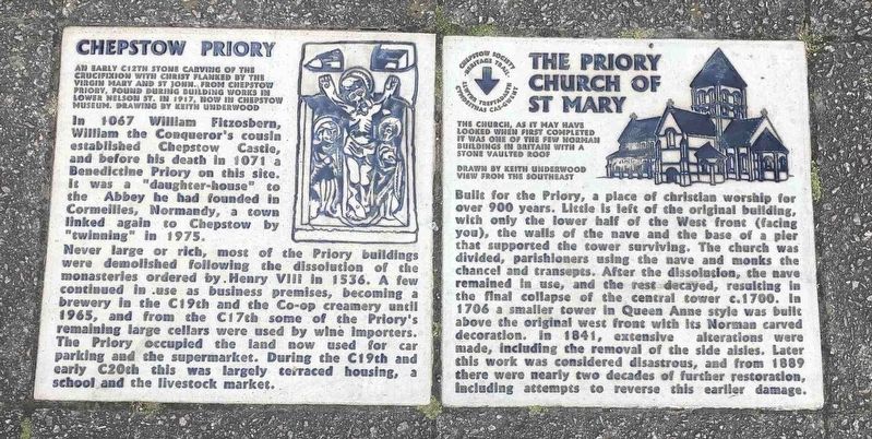 Chepstow Priory / The Priory Church of St Mary Marker. Click for full size. Chepstow Priory / The Priory Church of St Mary Marker image. Click for full size.