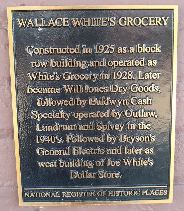 Wallace White’s Grocery Marker image. Click for full size.