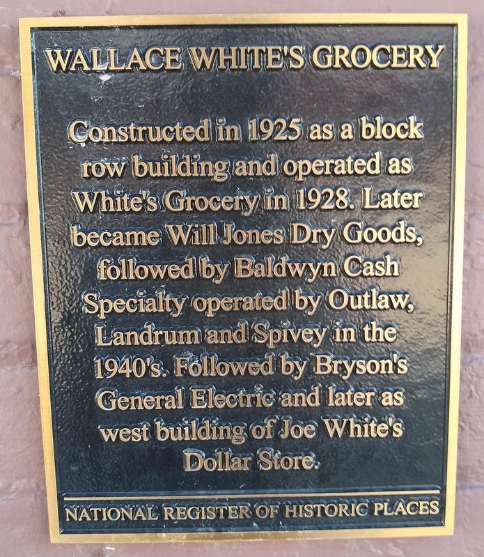 Wallace White’s Grocery Marker. Click for full size. Wallace White’s Grocery Marker image. Click for full size.