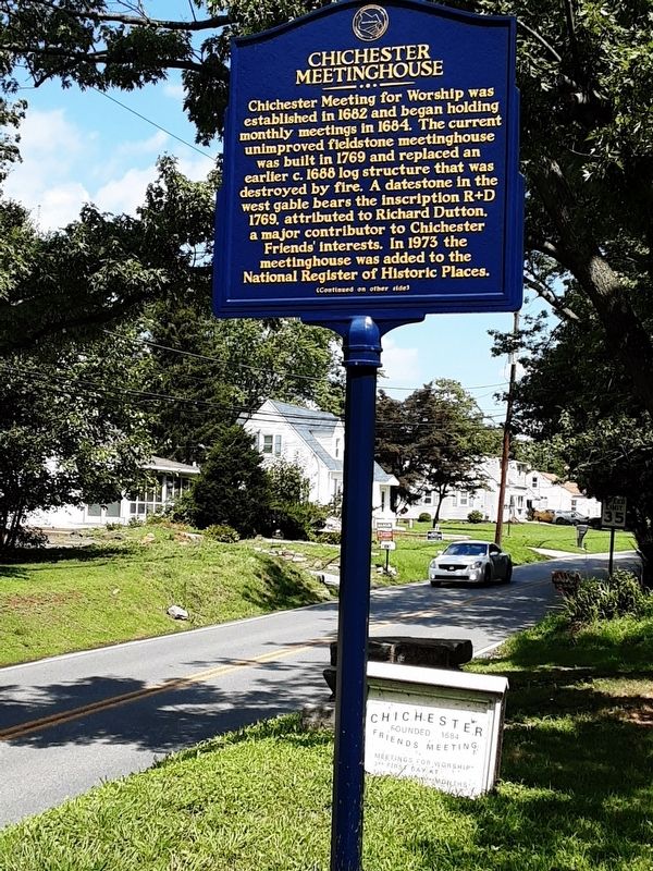 Chichester Meetinghouse Marker. Click for full size. Chichester Meetinghouse Marker image. Click for full size.