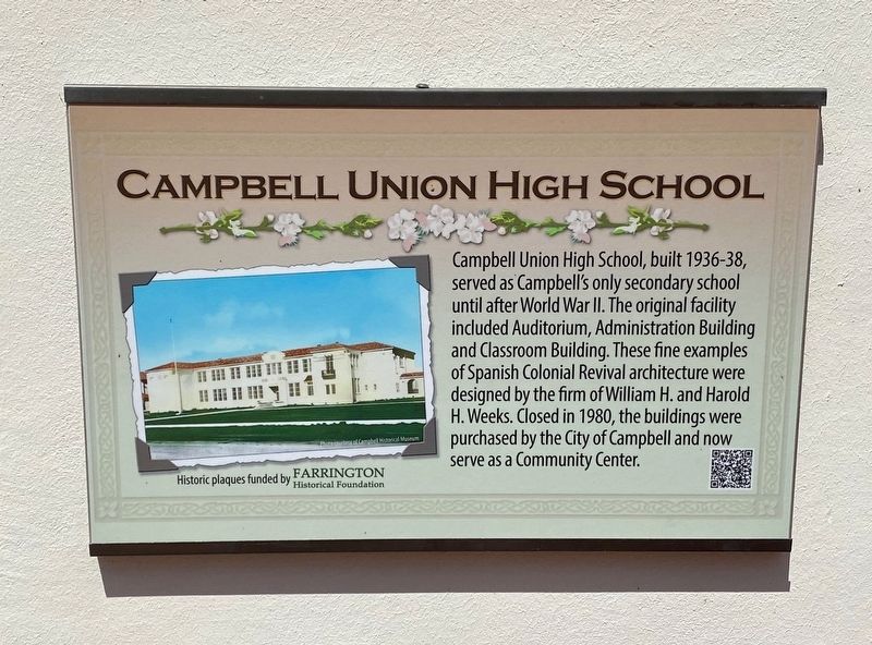Campbell Union High School Marker image. Click for full size.