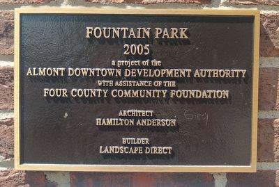 Almont Fountain Park Plaque image. Click for full size.