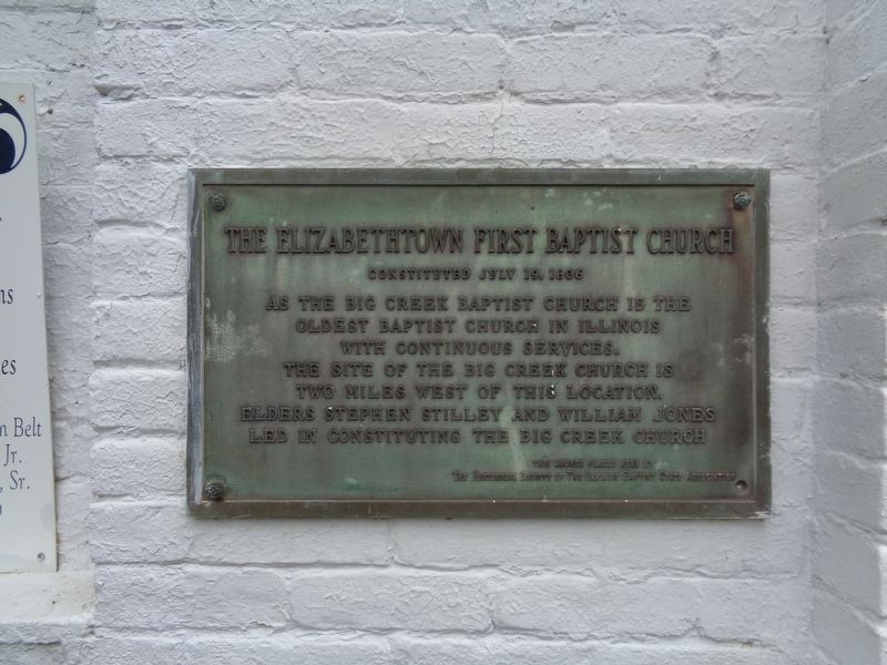 The Elizabethtown First Baptist Church Marker image. Click for full size.