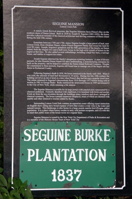 Seguine Mansion Marker image. Click for full size.