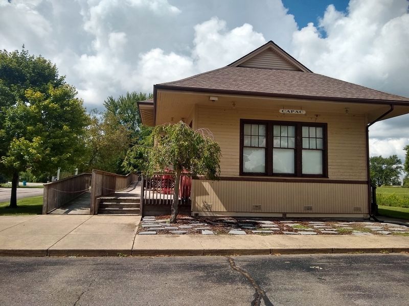 Capac's Early Railroad Depots/The Fourth Capac Depot Marker image. Click for full size.