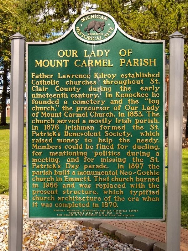 Our Lady of Mount Carmel Parish/John F. Farrell Marker image. Click for full size.