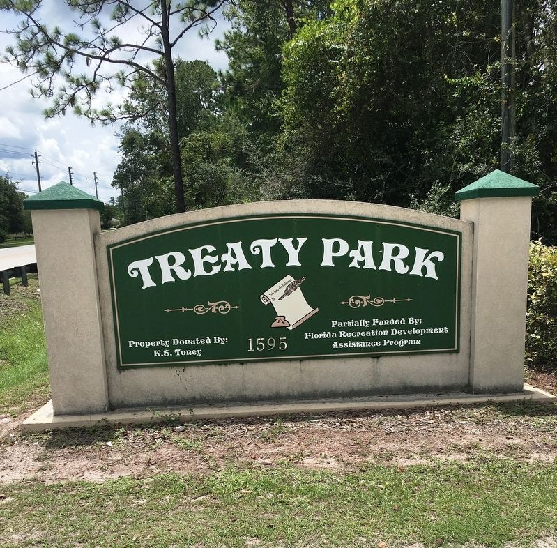 Treaty Park sign. Click for full size. Treaty Park sign image. Click for full size.