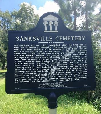 Sanksville Cemetery Marker. Click for full size. Sanksville Cemetery Marker image. Click for full size.