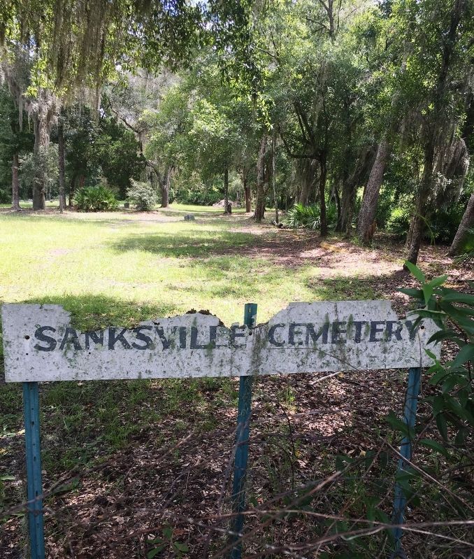Sanksville Cemetery sign image. Click for full size.