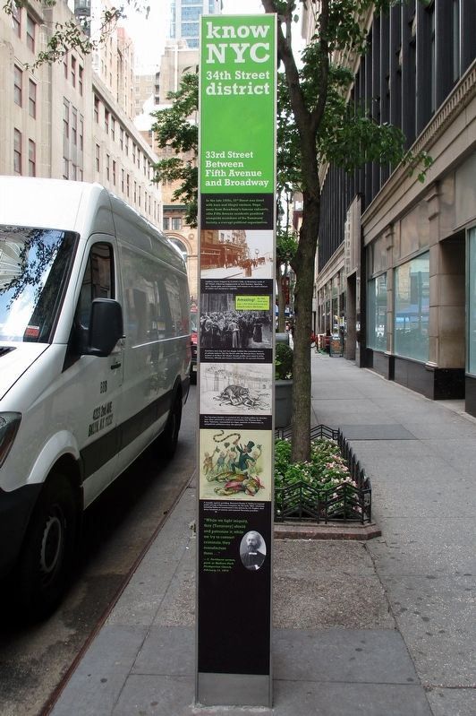 33rd Street Between Fifth Avenue and Broadway wayside, back view. Click for full size. 33rd Street Between Fifth Avenue and Broadway wayside, back view image. Click for full size.