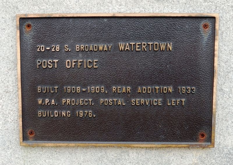 Watertown Post Office Marker image. Click for full size.