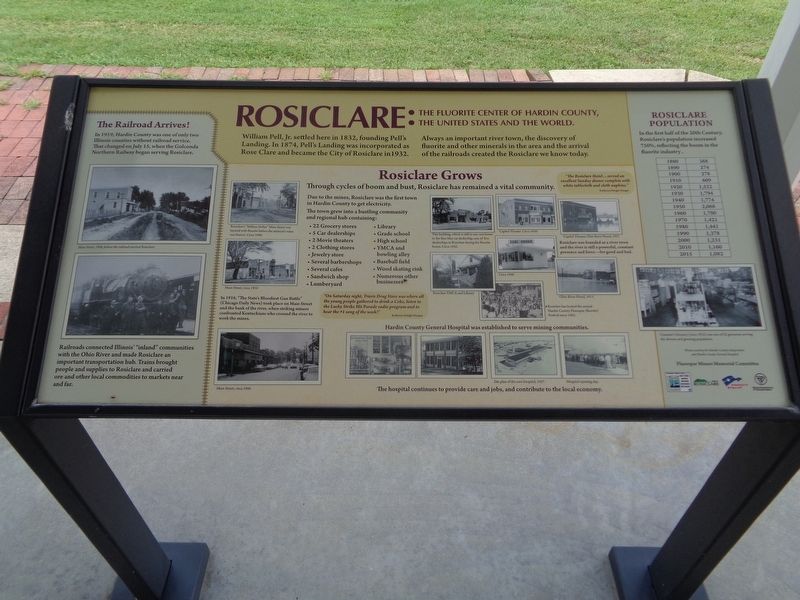 Rosiclare: The Fluorite Center of Hardin County, the United States and the World Marker image. Click for full size.