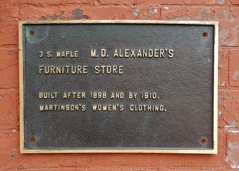 M.D. Alexander's Furniture Store Marker image. Click for full size.