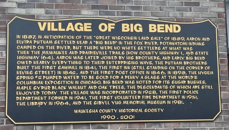 Village of Big Bend Marker image. Click for full size.