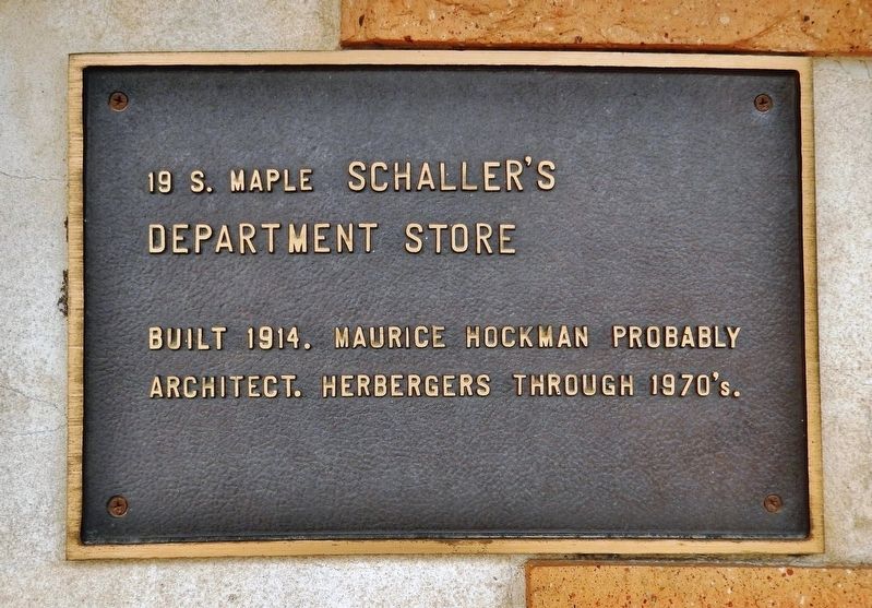 Schaller's Department Store Marker image. Click for full size.