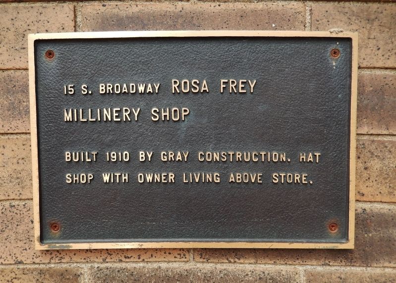 Rosa Frey Millinery Shop Marker image. Click for full size.