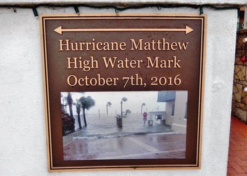 Hurricane Matthew High Water Mark Marker image. Click for full size.