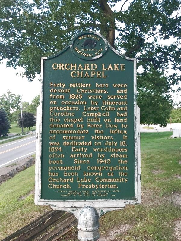 Orchard Lake Chapel Marker image. Click for full size.
