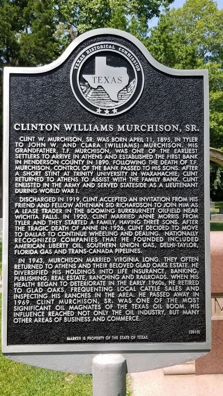Clinton Willams Murchison, Sr. Marker image. Click for full size.