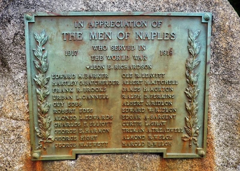 In Appreciation of The Men of Naples Marker image. Click for full size.