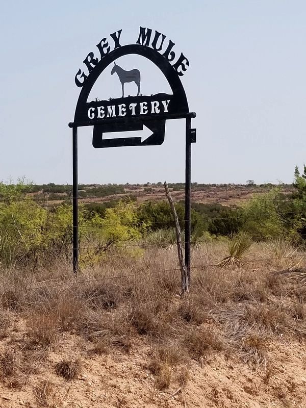 Grey Mule Cemetery Sign image. Click for full size.