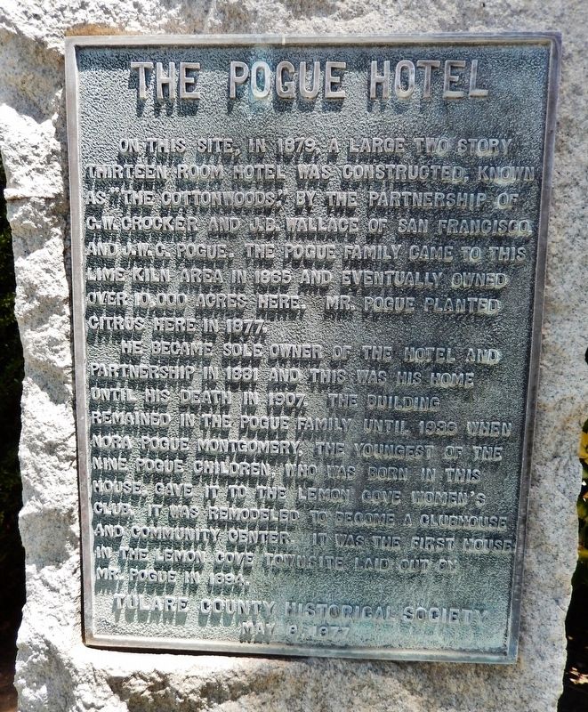 The Pogue Hotel Marker image. Click for full size.