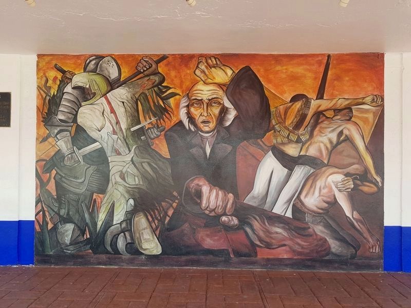 A nearby mural of Miguel Hidalgo y Costilla image. Click for full size.