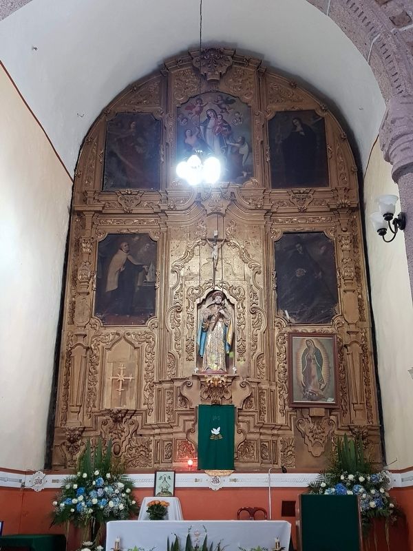 Parish of San Francisco de Asís altarpiece, mentioned in the marker text image. Click for full size.