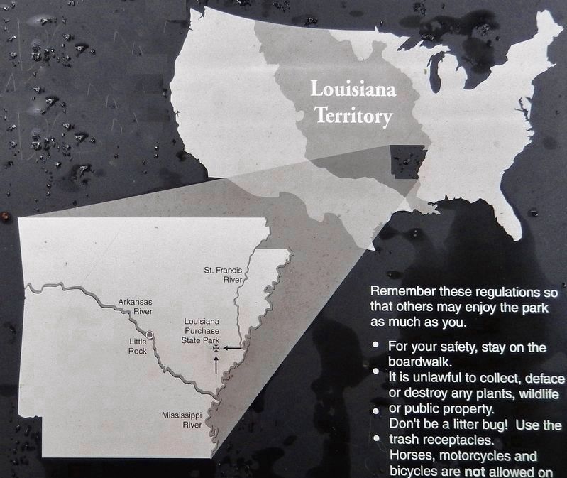 Marker detail: Louisiana Purchase "Initial Point" image. Click for full size.