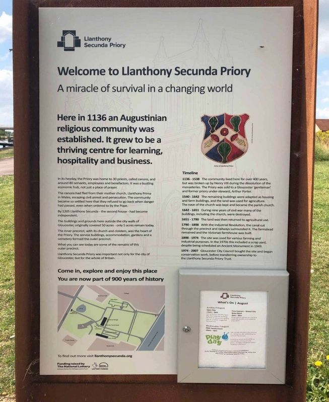 Welcome to Llanthony Secunda Priory Marker image. Click for full size.