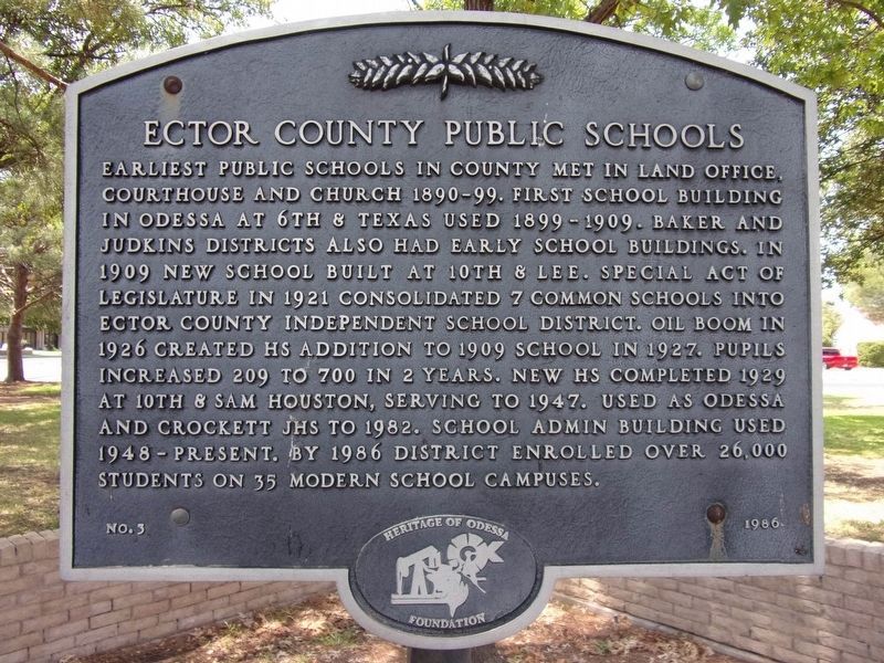 Ector County Public Schools Marker image. Click for full size.