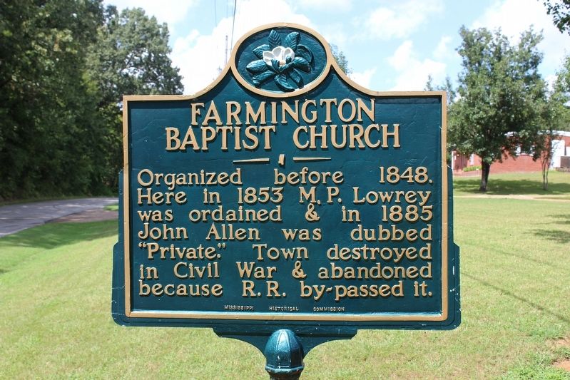 Farmington Baptist Church Marker. Click for full size. Farmington Baptist Church Marker image. Click for full size.