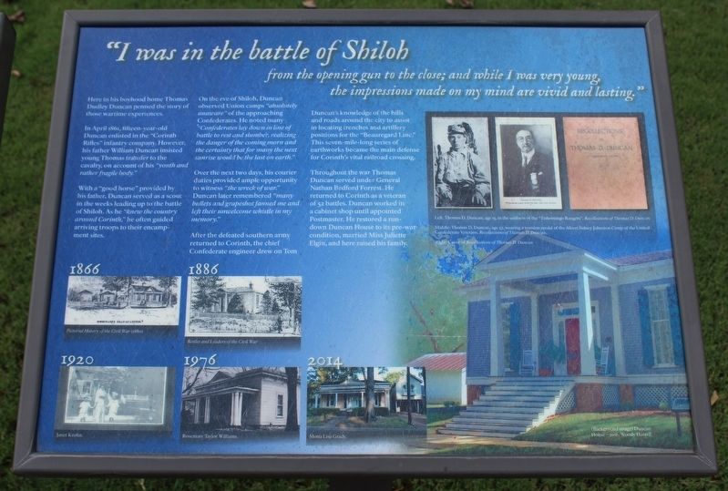 “I was in the battle of Shiloh Marker image. Click for full size.