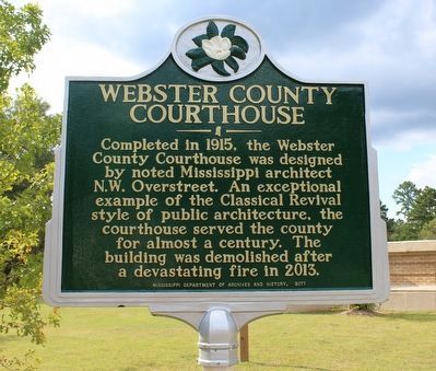 Webster County Courthouse Marker (Side 1) image. Click for full size.