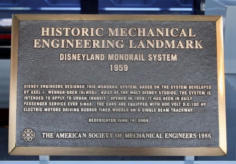 Disneyland Monorail System Marker image. Click for full size.