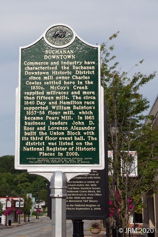 Buchanan Downtown Marker Obverse image. Click for full size.